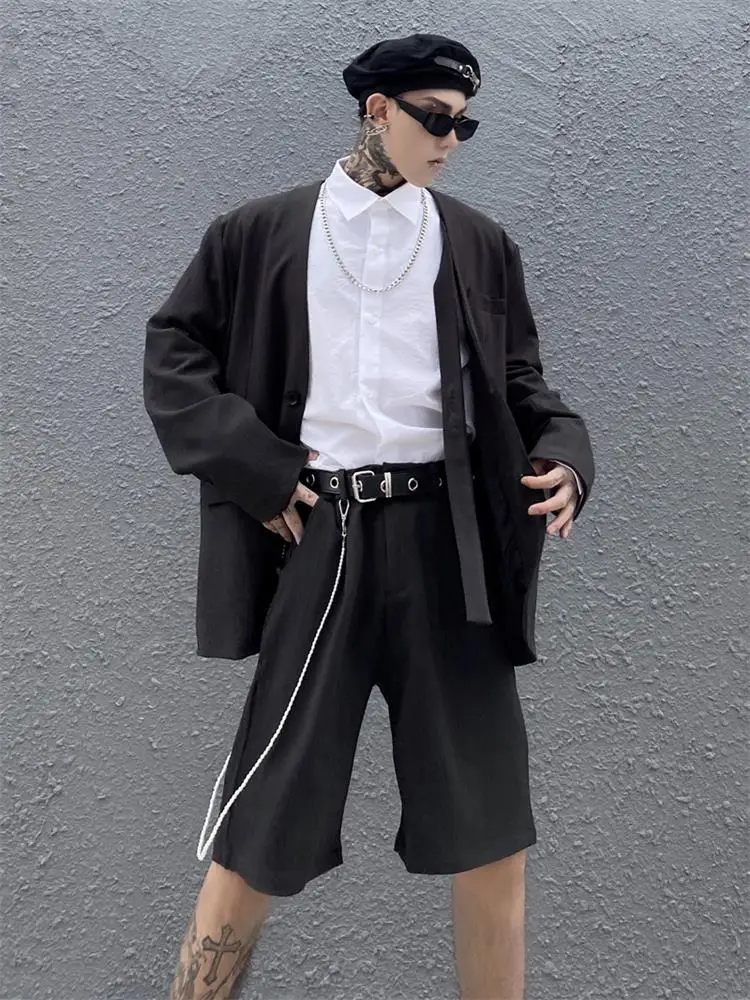 Yamamoto Wind Dark Suit Suit Summer Men'S Ins Bello Abito Casual Shorts Suit Versione Allentata