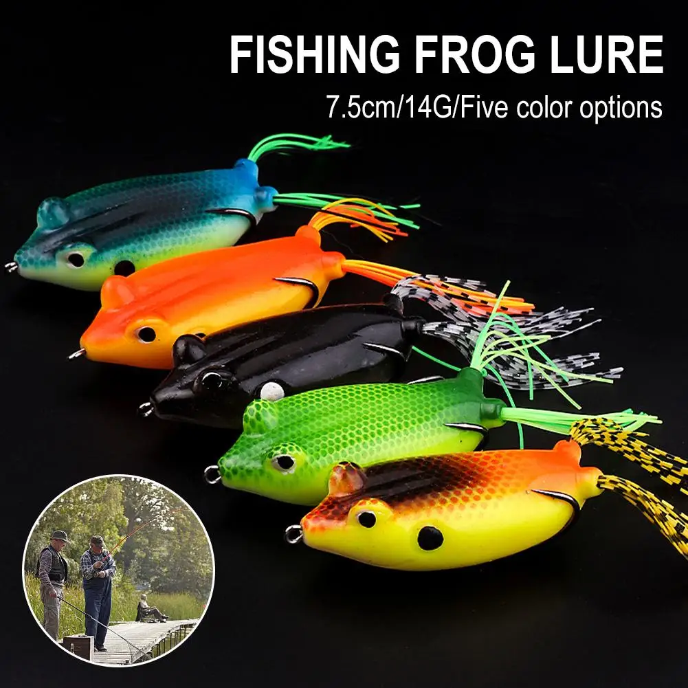 New Top Water Soft Lure Frog Lures Weights Topwater Black Lure Lure Fishing Bass Frog Bait Fishing Lure Fish Tackle Z9F1