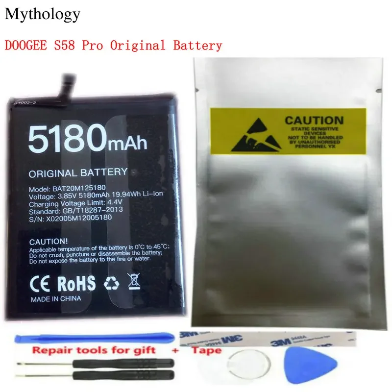 Batteria Per Doogee S58 Pro Batteria Originale 5180Mah Con Numero Di Tracciamento Accessori Per Telefoni Cellulari
