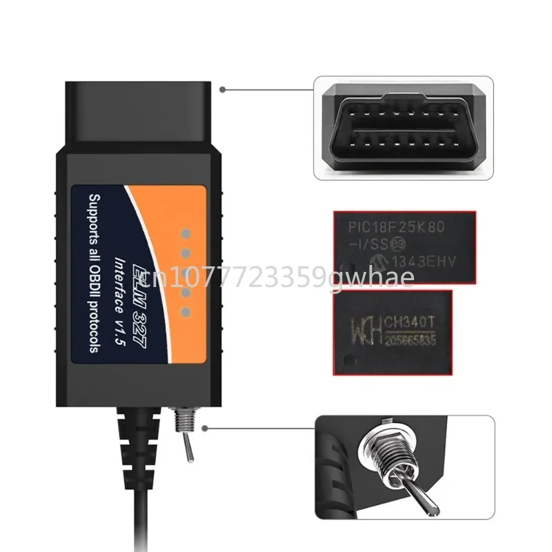 Focus Forscan Elm Orange Label, Adatto Per Cavo Usb Obd 327 Con Interruttore