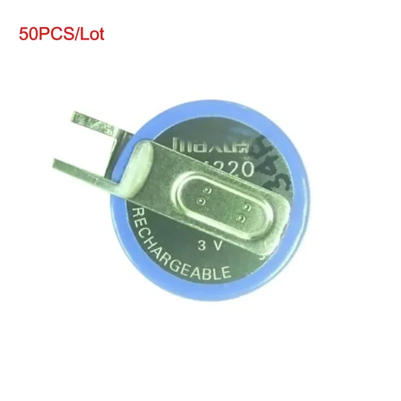 50 Pz Ml1220 1220 3V 18Mah Litio Ricaricabile Cmos Rtc Bios Backup Batteria A Bottone Con Saldatura Piede Di Saldatura Per Maxell