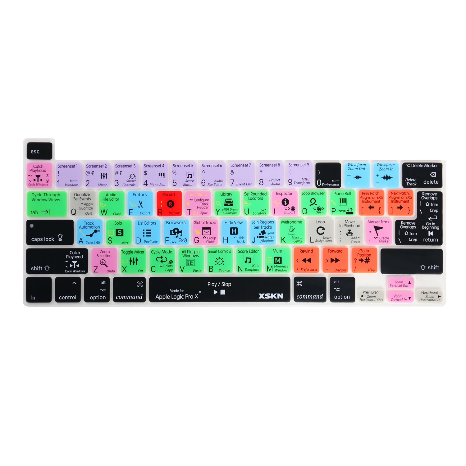 Xskn Logic Pro X Scorciatoie Da Tastiera Della Copertura Della Pelle Per Il 2019 Nuovo Macbook Pro 16 Pollici Touch Bar A2141 Degli Stati Uniti E Vers