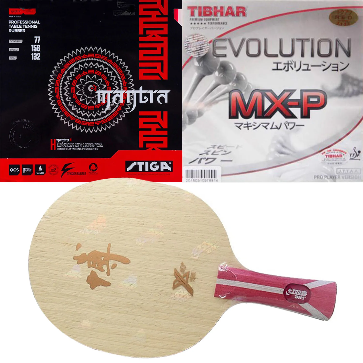 Pro Combo Racchetta Dhs Uragano Scatola Lama Con Stiga Mantra H E Tibede Evoluzione Mx-P Tennis Da Tavolo In Gomma