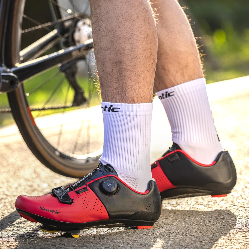 Santic Men Cycling Lock Shoes Outdoor Cycling Sports Mtb Bike Regolabile Casual Road Lock Bicicletta Con Fibbia Rotante Sneakers Strette