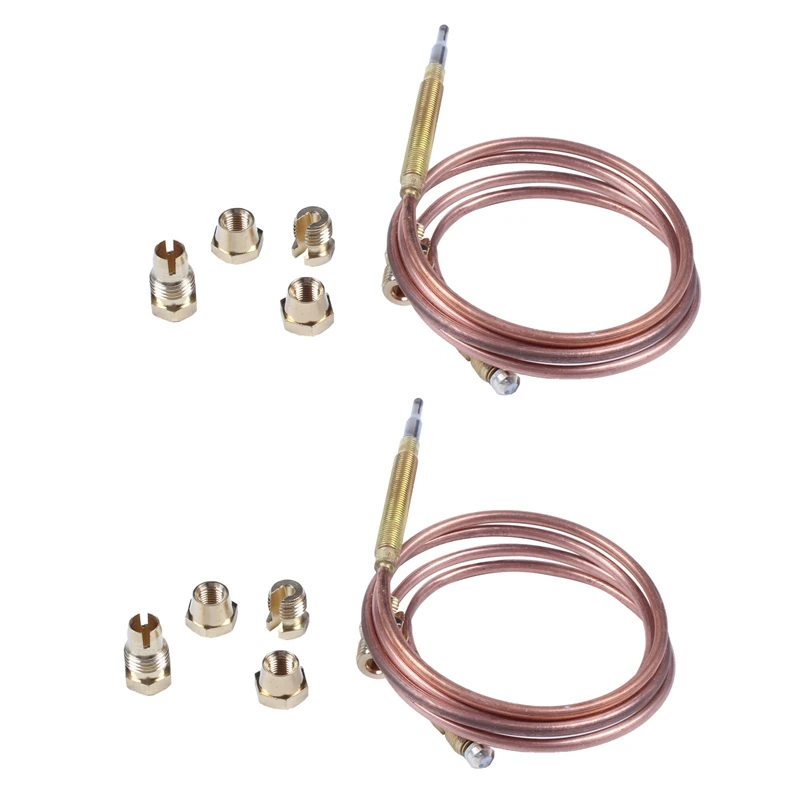Promozione! 2X 900Mm Fornello A Gas Kit Termocoppia Universale M6X0.75 Con Dadi Rovesciati (Cinque) Termocoppia Di Ricambio