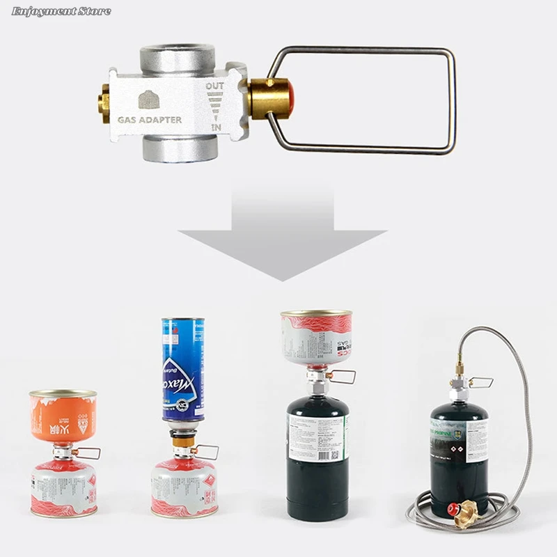 1X Camping Gas Saver Plus Convertitore Di Gas Shifter Refill Flat Tank Adattatore Di Conversione Valvola Adattatore Per Gas Da Campeggio Merci All'Ape