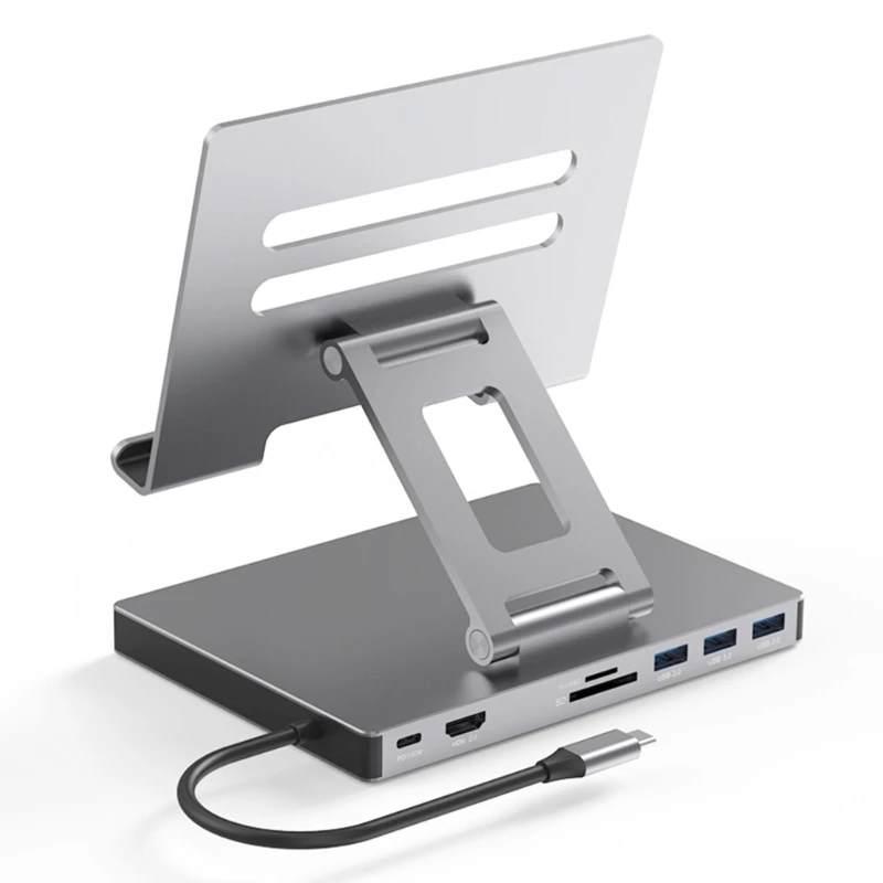 Docking Station Usb Tipo C In Alluminio Supporto Per Laptop Dock Station 9 In 1 Hub 8 In 1 2Xhdmi4K Pd100W Dropshipping Rapido