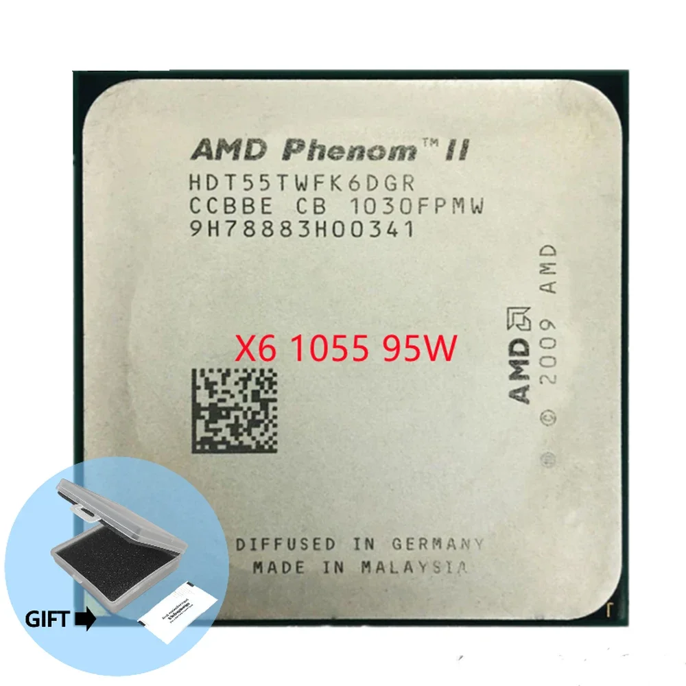 Processore Cpu Amd Phenom Ii X6 1055T Socket Six-Core (2.8Ghz/ 6M /95W) Am3 Am2 + 938 Pin