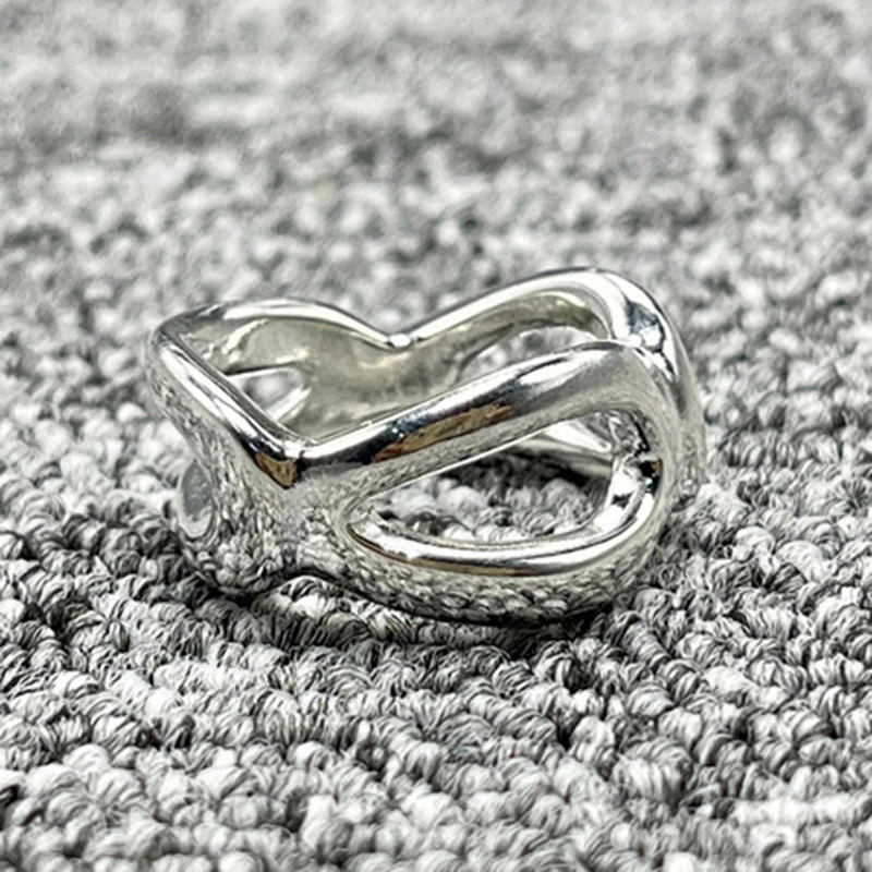 Best Sellers2022 New Fit Fashion Silver Plated 925 Gold Charm Ring Niche Jewelry Gift