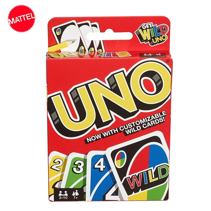 Giochi Mattel Originali Uno Wild Classic Red Board Card Game Party Carte Da Gioco Table Brain Toys For Children Family Multiplayer