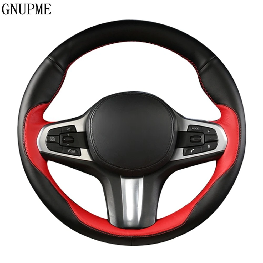 Del Cuoio Genuino Fai Da Te Car Steering Wheel Cover Per Bmw M Sport G30 G31 G32 G20 G21 G11 G12 G14 G15 G16 X3 G01 X4 G02 X5 G05 X7 G07