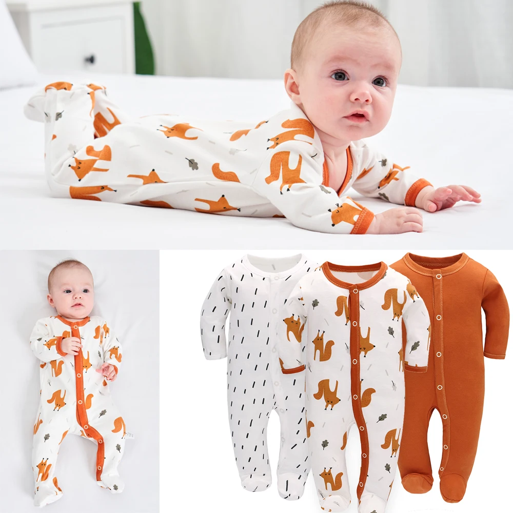3 Pz/Lotto Neonata Pagliaccetti Roupa De Bebes Manica Lunga Estate Morbido Cotone Ragazzi Vestiti Neonato Bebes Abbigliamento