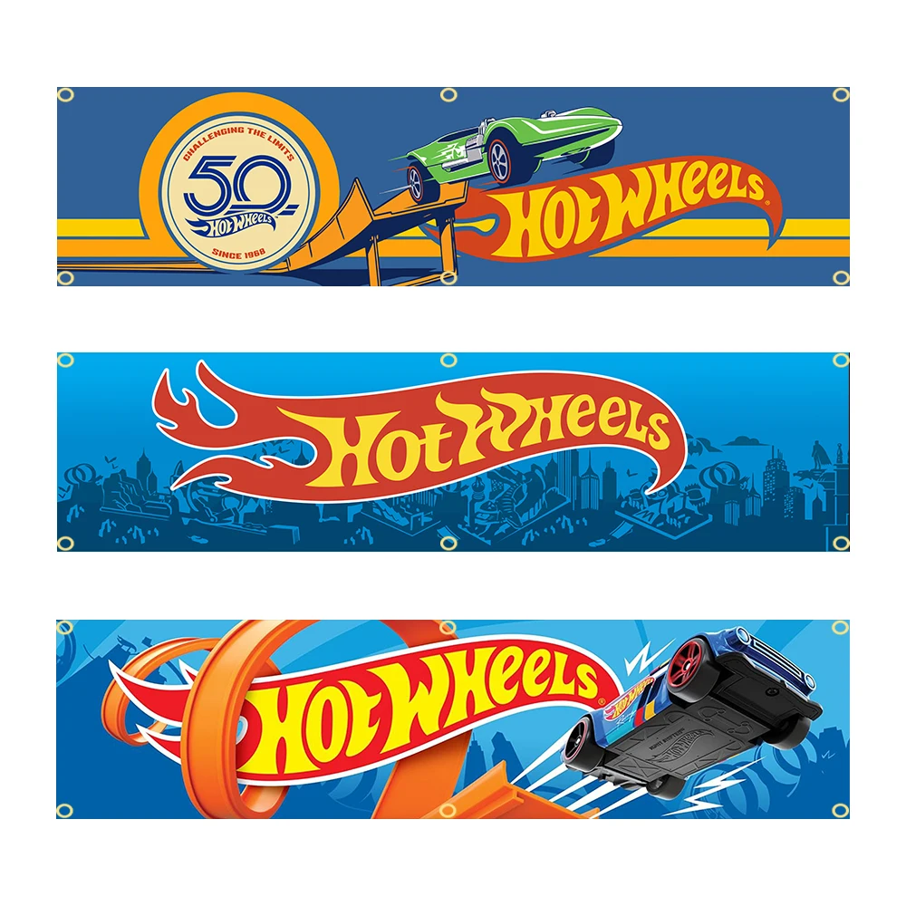 60 X240Cm Hot Wheels Banner Flag Poliestere Stampato Garage O Arazzo Decorazione Esterna