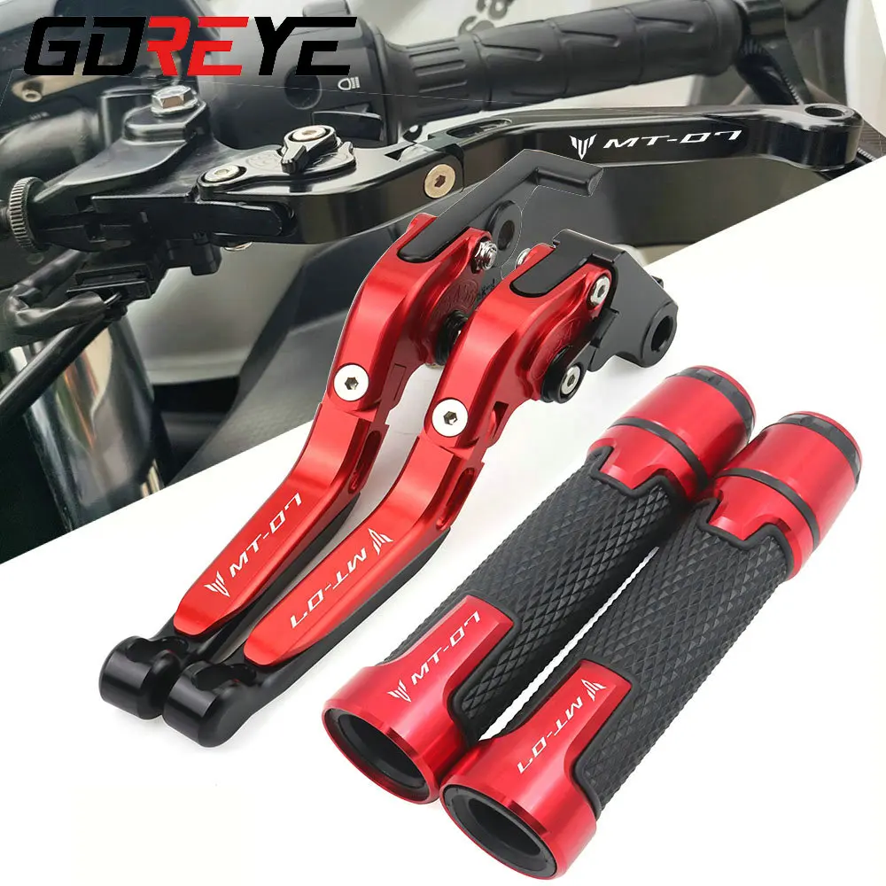 Logo (Mt-07) Accessori Moto Leve Frizione Freno Estensibili Pieghevoli In Alluminio Per Yamaha Mt-07 Mt 07 Fz-07 Fz 07 2014-2017