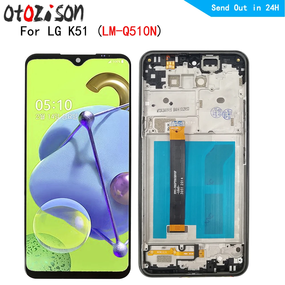 Schermo Ips Da 6.5 "Per Lg K51 Lm-Q510N Lcd Con Cornice Schermo Lcd Touch Panel Digitizer Assembly Per Lg K51
