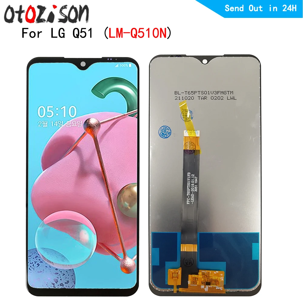Schermo Ips Da 6.5 "Per Lg Q51 Lm-Q510N Lcd Con Cornice Schermo Lcd Touch Panel Digitizer Assembly Per Lg Q51