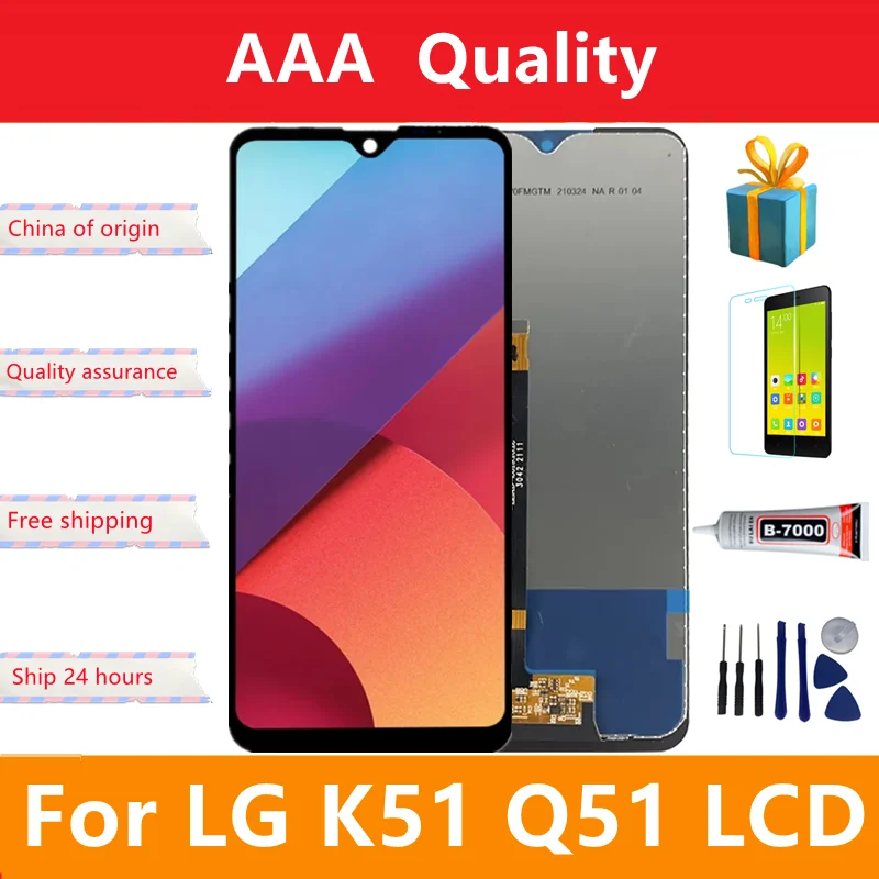 100% Testato 6.5 "; Originale Per Lg Q51 Lcd Lm-Q510N Touch Screen Digitizer Assembly Sostituzione Per Lg K51 Display Lcd