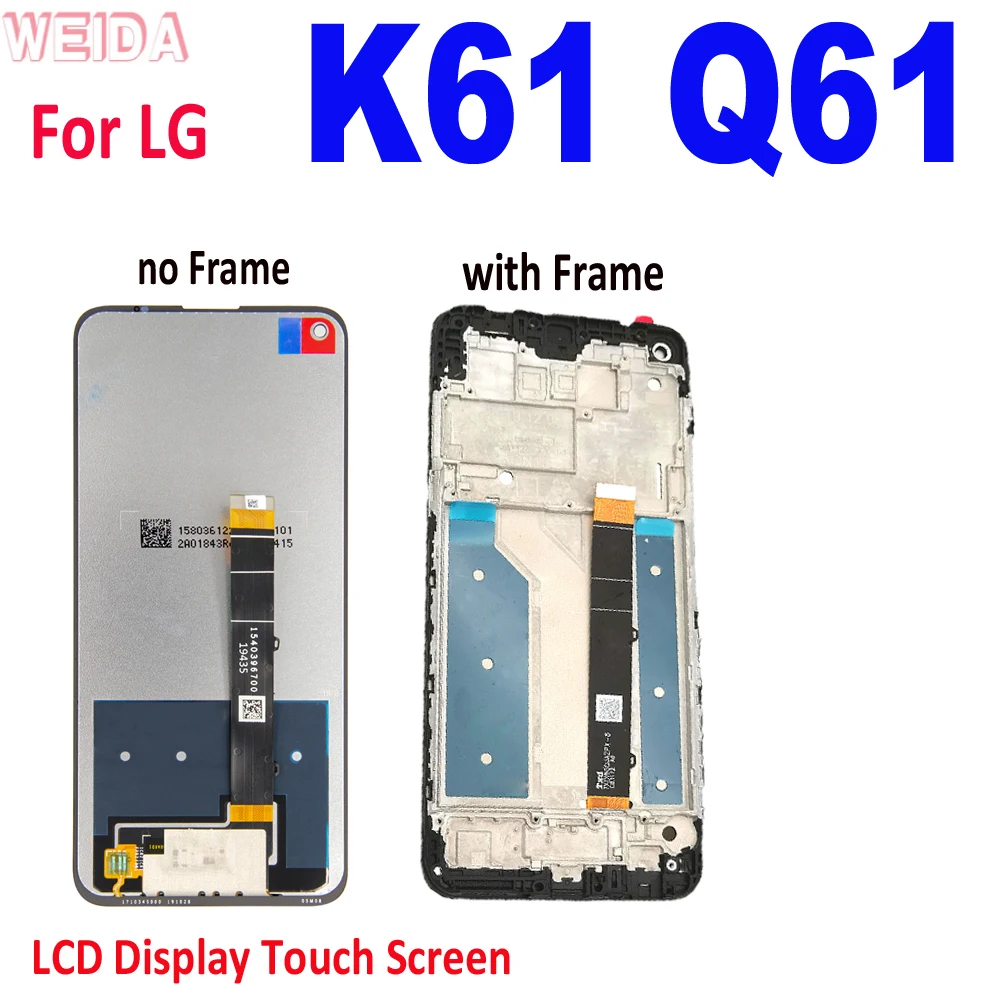 6.53 "Per Lg K61 Q61 Display Lm-Q630 Q630 Lmq630Eaw Lm-Q630Eaw Display Lcd Touch Screen Digitizer Assembly Frame Per Lg K61 Lcd