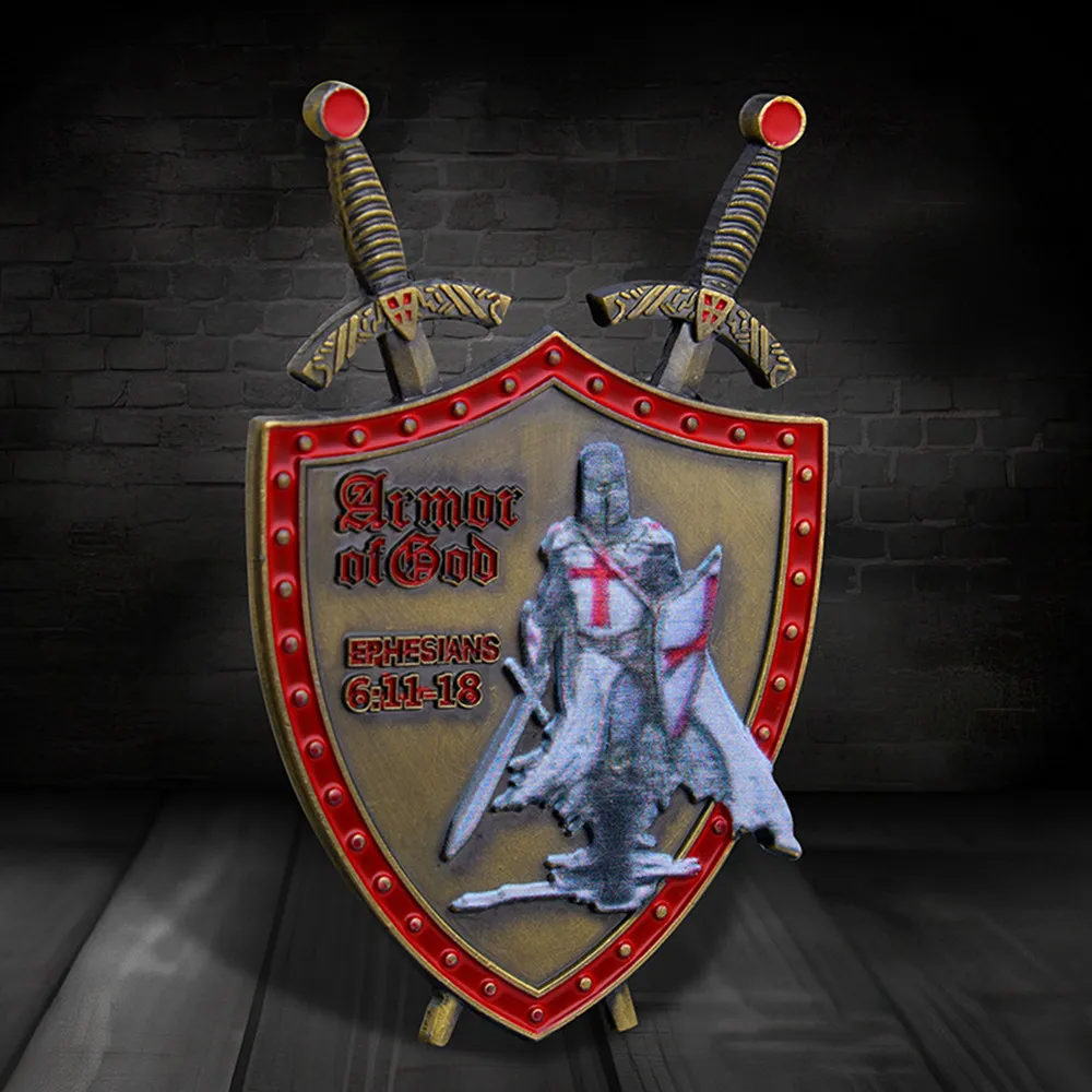 Shield Challenge Coin Armor Of God Military Coin Knight Scherma Equipment Moneta Militare Regalo Adorabile
