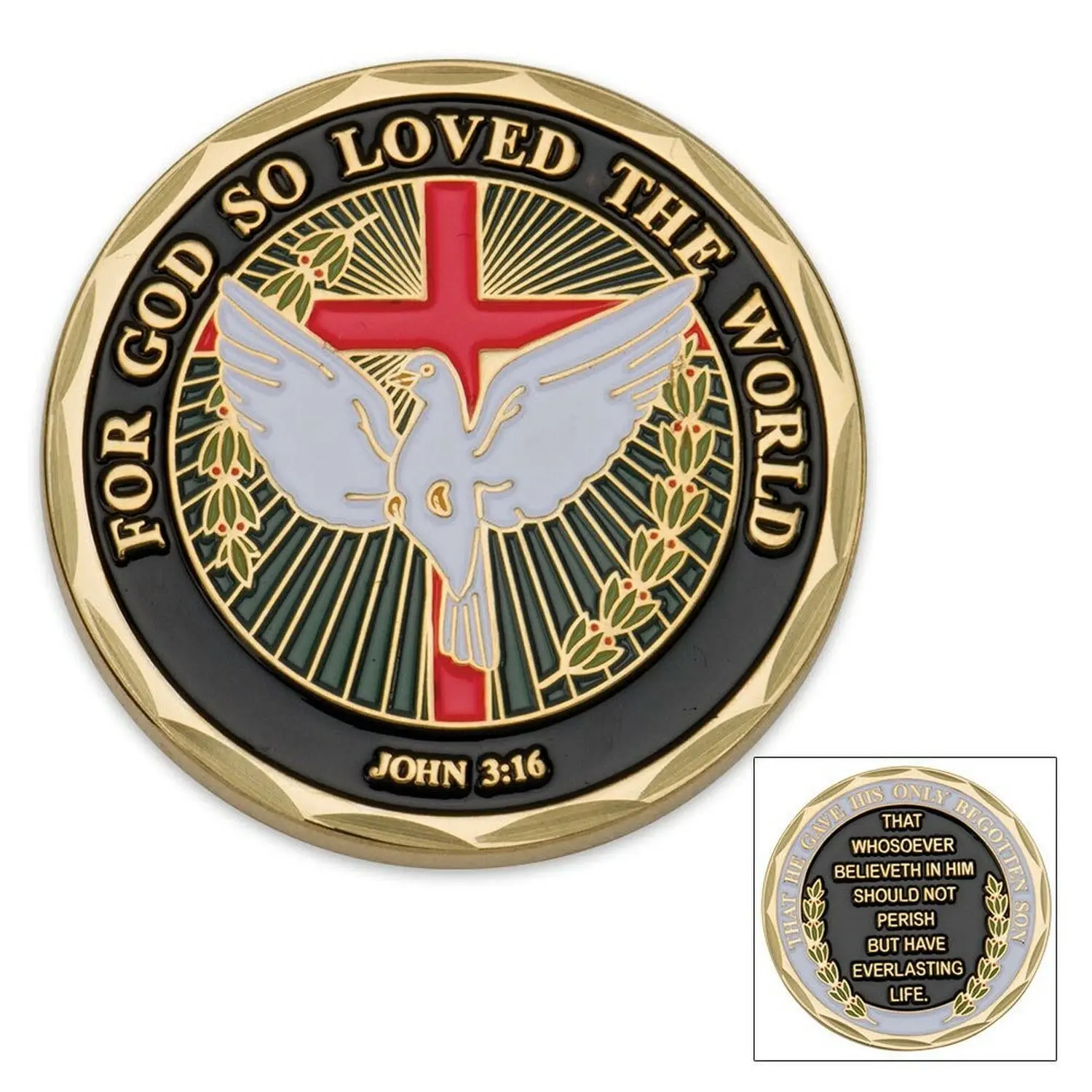 John 3:16 For God So Loved The World Military Challenge Coin By Military Challenge Coins