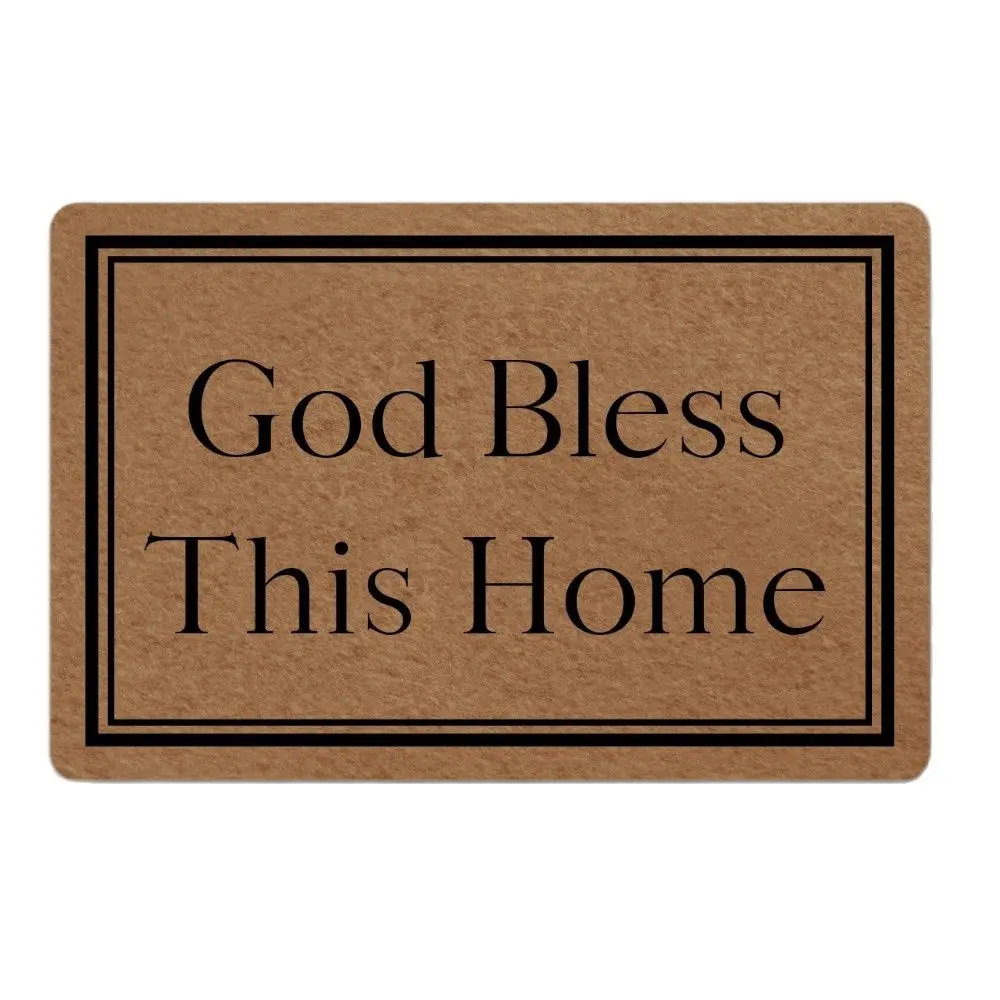 Welcome Door Mat God Bless This Home Outdoor Indoor Portico Patio Party Holiday Home Decor Pavimento Zerbino Tappeto In Gomma Antiscivolo