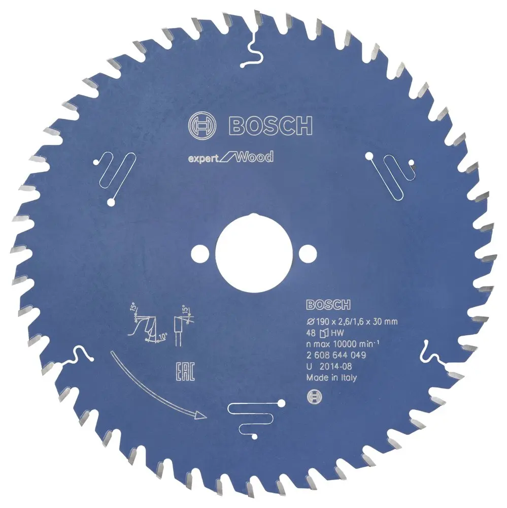 Lama Per Sega Circolare Per Bosch - Expert Series Wood 190*30Mm 48 Denti