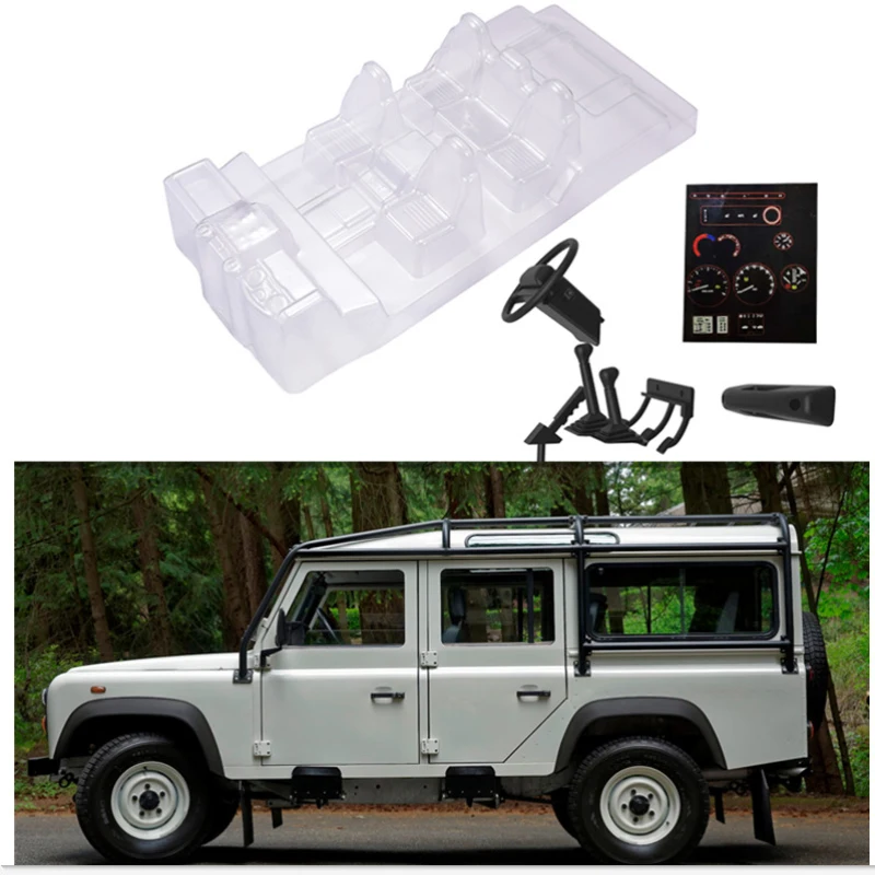Rc Car Upgrade Traxxas Trx4 Body Shell Simulazione Trasparente Interni Per 1/10 Rc Crawler Trx4 Land Rover Defender 4Wd D110 D90