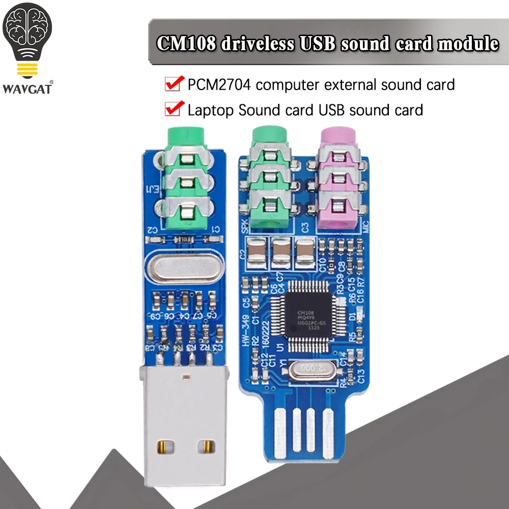 5V Mini Pcm2704 Cm108 Usb Dac Hifi Usb Scheda Audio Usb Power Dac Modulo Scheda Di Decodifica Per Arduino Raspberry Pi 16 Bit