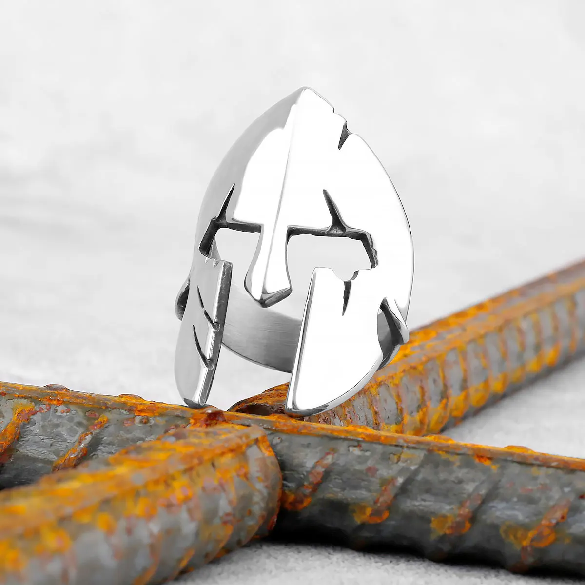 Norse Vikings Spartan Warrior Helmet Rings Maschera Antica Gioielli In Acciaio Inossidabile Accessori Per Motociclisti Steampunk Maschili Anelli Vinta