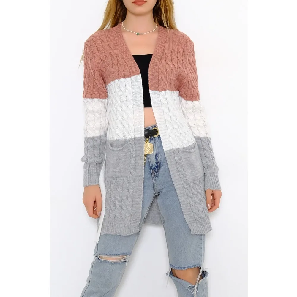 Abbigliamento Donna Per Mesi Autunnali E Invernali Cardigan A Tre Colori In Tessuto Normale Di Dimensioni Standard