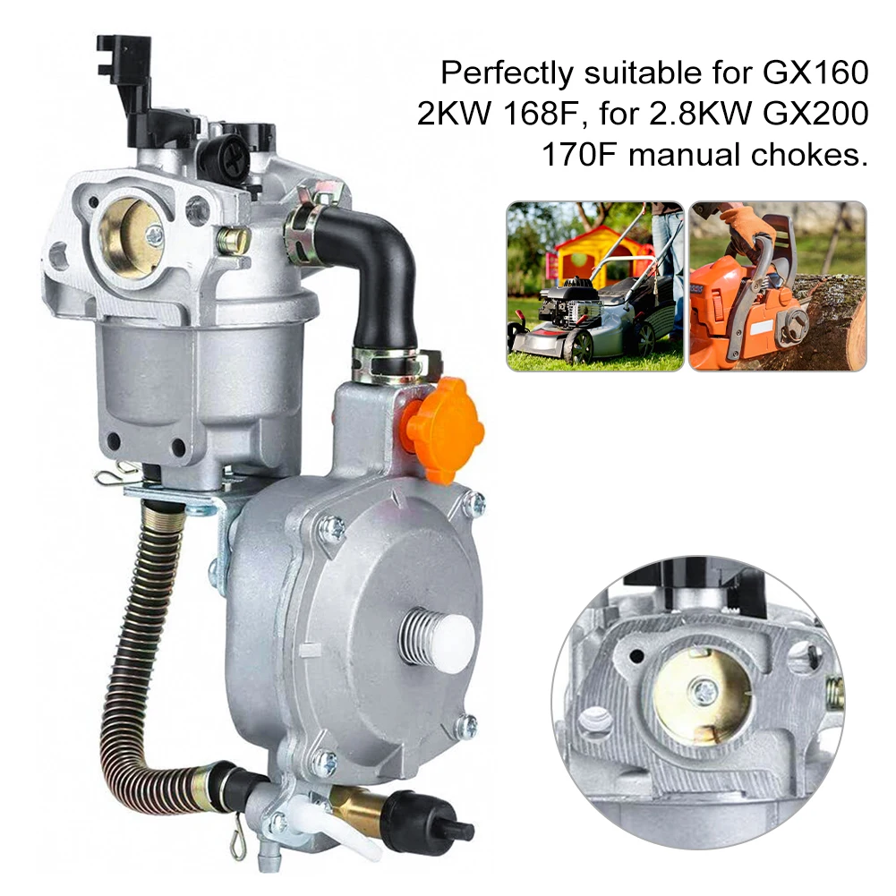 168F Dual Fuel Carburetor For Honda Gasoline Generator Gx160 2Kw 168F For 2.8Kw Gx200 170F Manual Chokes Lpg Ng Conversion Kits