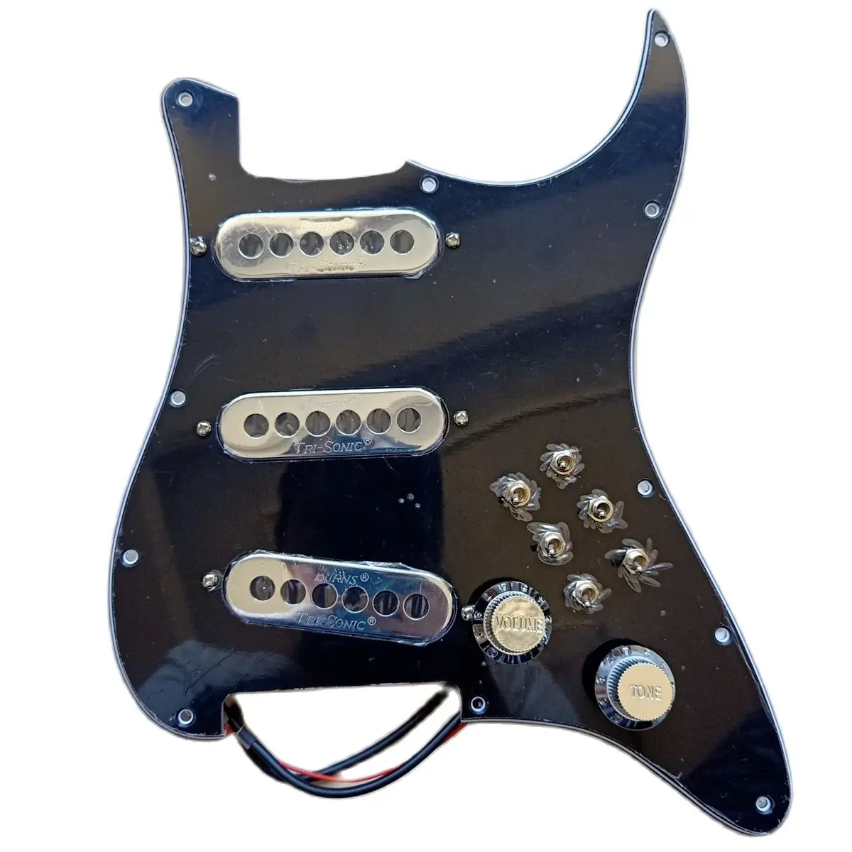 Custom Loaded St Pickguard Burns London Vintage Mini Tri-Sonic Chrome Pickup 6 Interruttore A Taglio Singolo 1 Set Cablaggio Per Chitarra