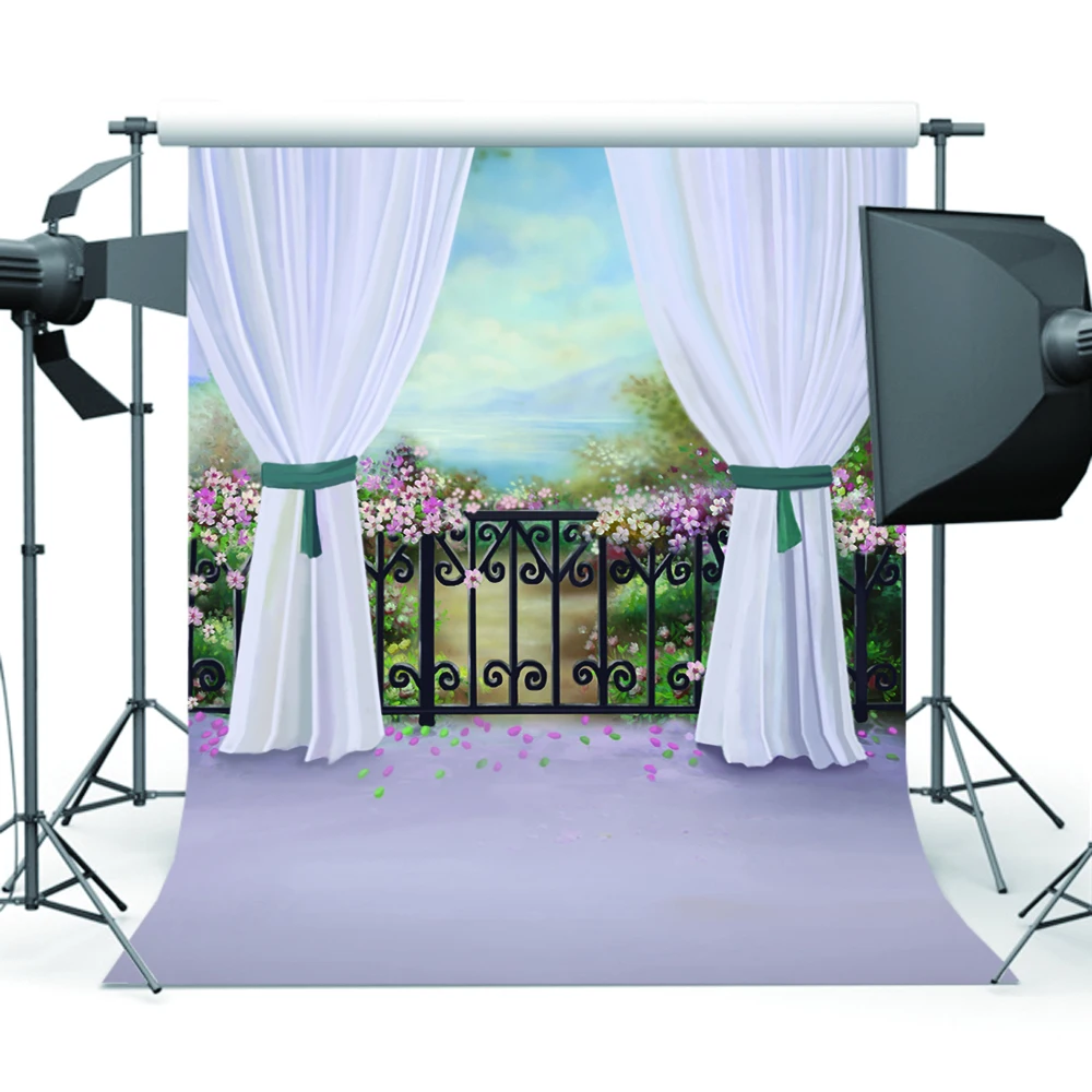 Tenda Bianca Vecchio Maestro Fondali Fotografia Fiore Graden Vista Sfondo Per Studio Fotografico Stampato Cm-0550