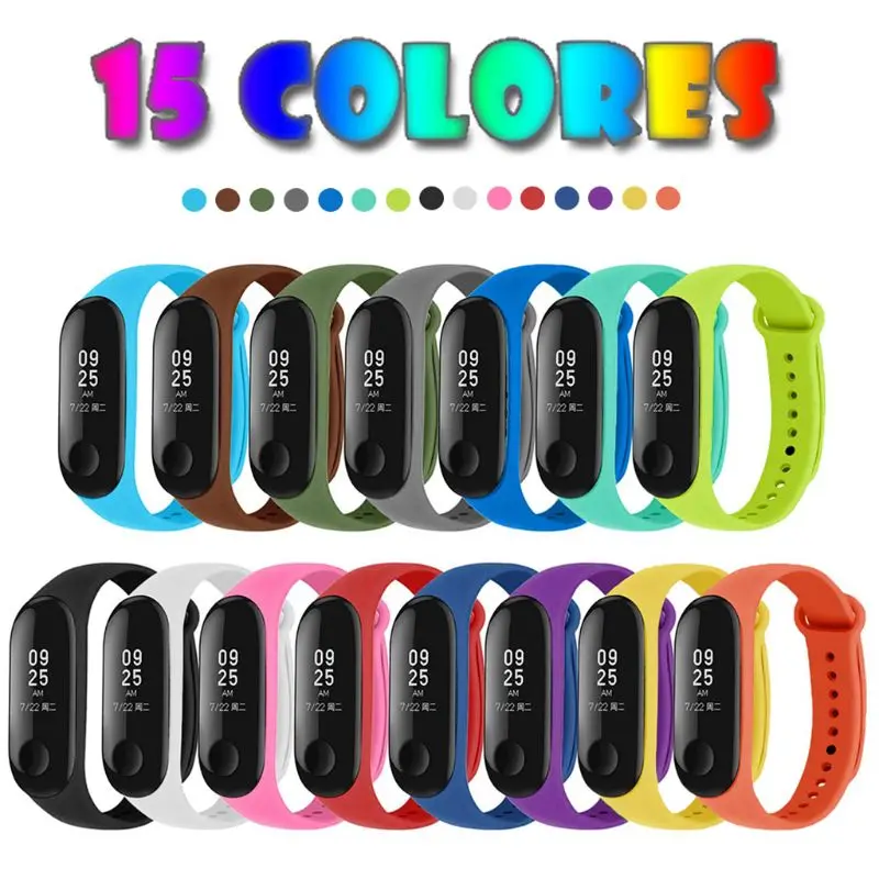 Ootdty 15Pcs/8 Pcs Cinghie Per Xiao Mi Mi Band 3 / Mi Banda Intelligente 4 Braccialetti Di Silicone Cinturino Di Ricambio 15 Colori/8 Colori