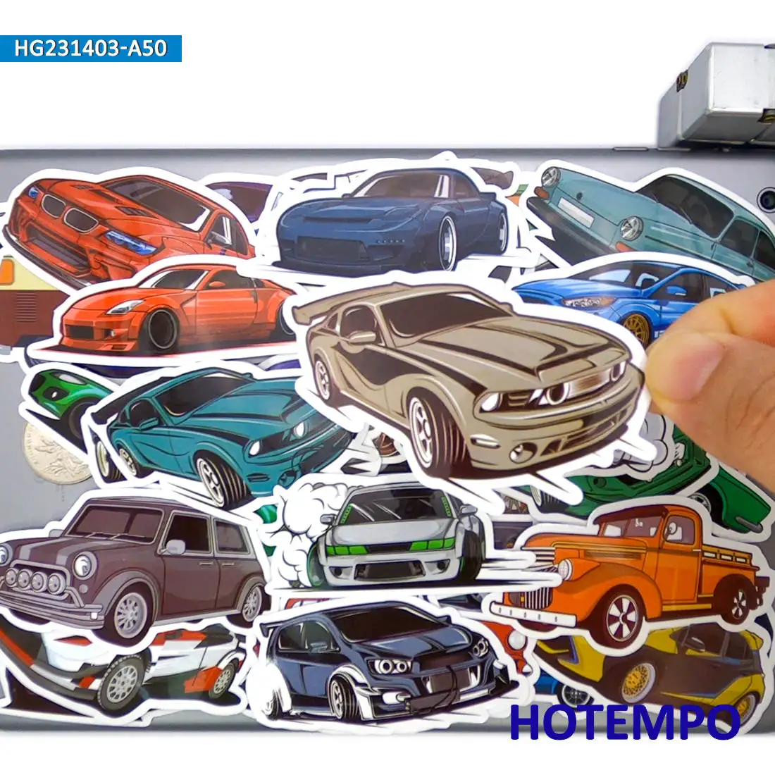 20/30/50 Pezzi, Adesivi Per Auto Dei Cartoni Animati, Veicoli Misti, Decalcomanie Supercars, Per Bambini Scrapbook Cancelleria Bike Luggage Laptop Mot