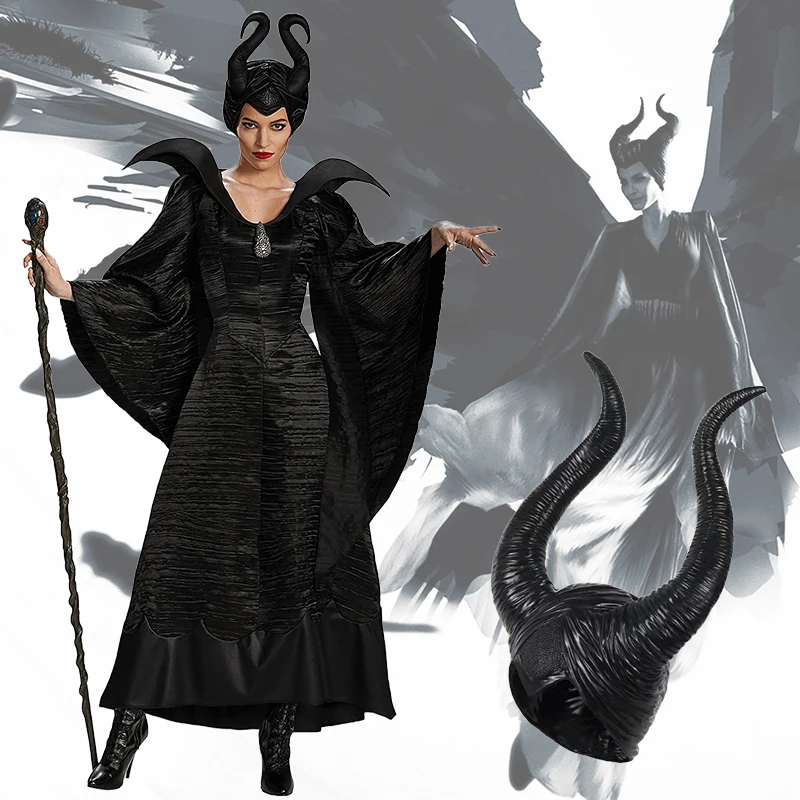 Disney Movie Costume Maleficent Women Witch Maleficent Cosplay Clothes Dress Helmet Suit Halloween Party Costumes For Women