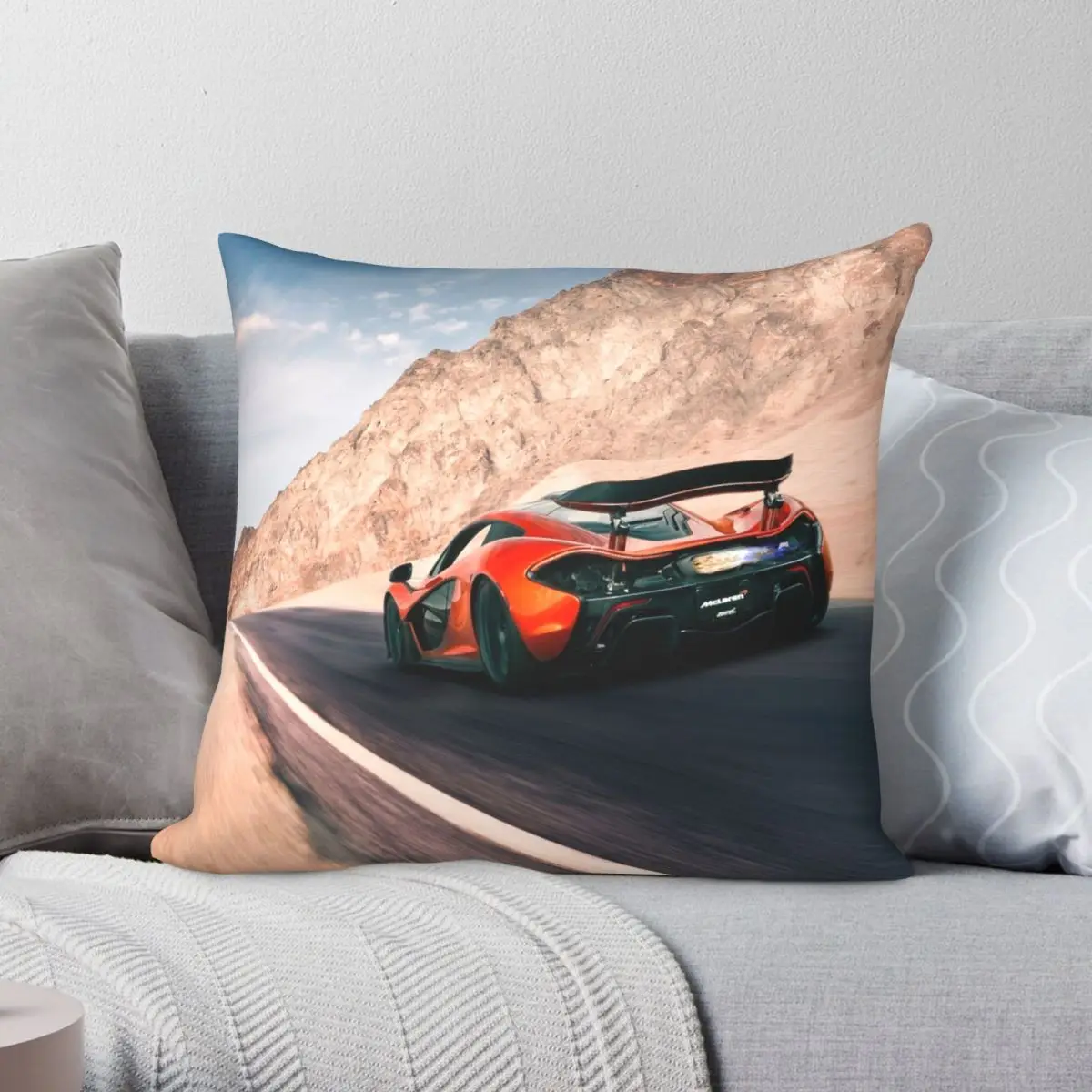 Mclaren P1 King Of The Desert Square Federa Poliestere Lino Velluto Motivo Zip Decor Cuscino Per Auto