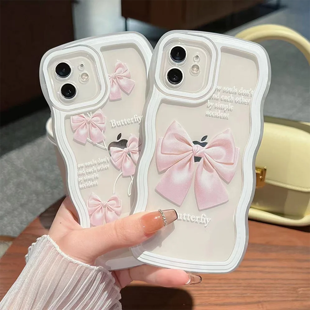 Per Realme X7 Pro Ultra Case Realme C55 Realme N55 V30 5G Cute Trasparente Curly Wave Hybrid Antiurto Paraurti Cover Soft Fundas