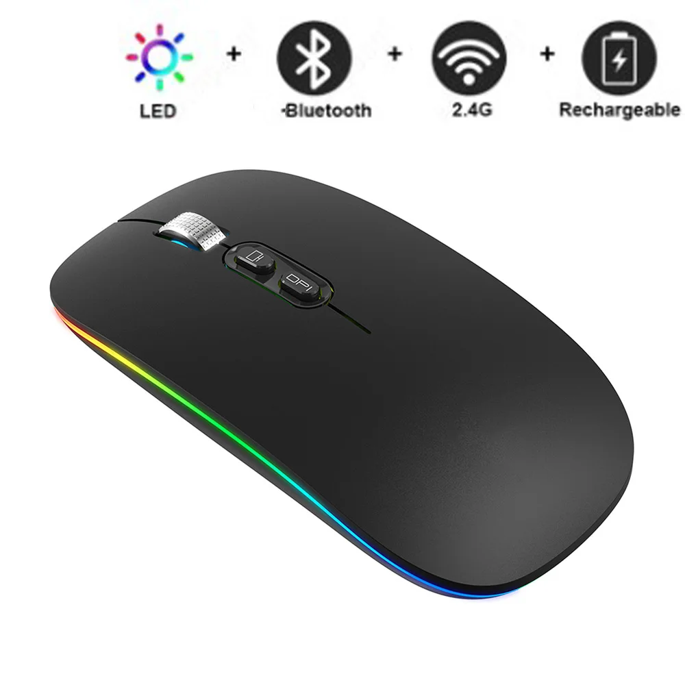 Mouse Ricaricabile Wireless Per Samsung Galaxy Tab Active Pro Computer Portatile Pc, Mini Mouse Cordless Silenzioso Sottile, Mouse 2.4G
