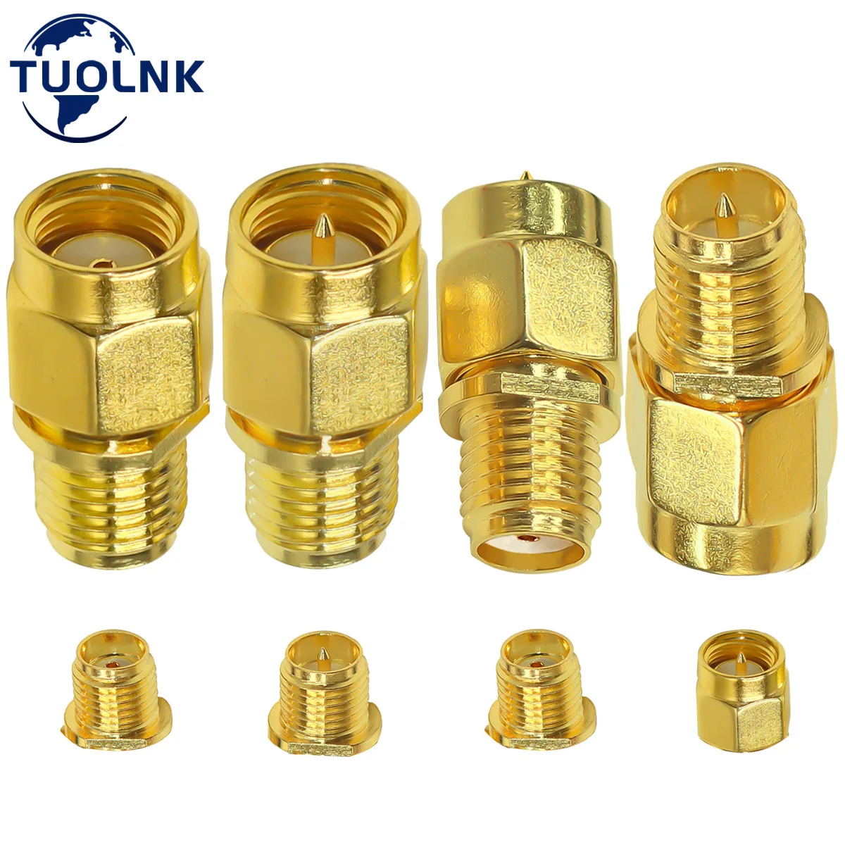 Lotto/4Pc 2Pcs. Lot Sma Kit Connettore Coassiale Sma/Rp-Sma Maschio A Rp-Sma/Sma Femmina Rf Adattatore Coassiale Sma Maschio A Femmina Convertitore