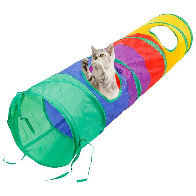 Tunnel Arcobaleno Per Gatti Giocattoli Pieghevoli Per Animali Domestici Tunnel Per Gatti Tunnel Interattivi Per Cuccioli Di Gatto Per Amici Genitori