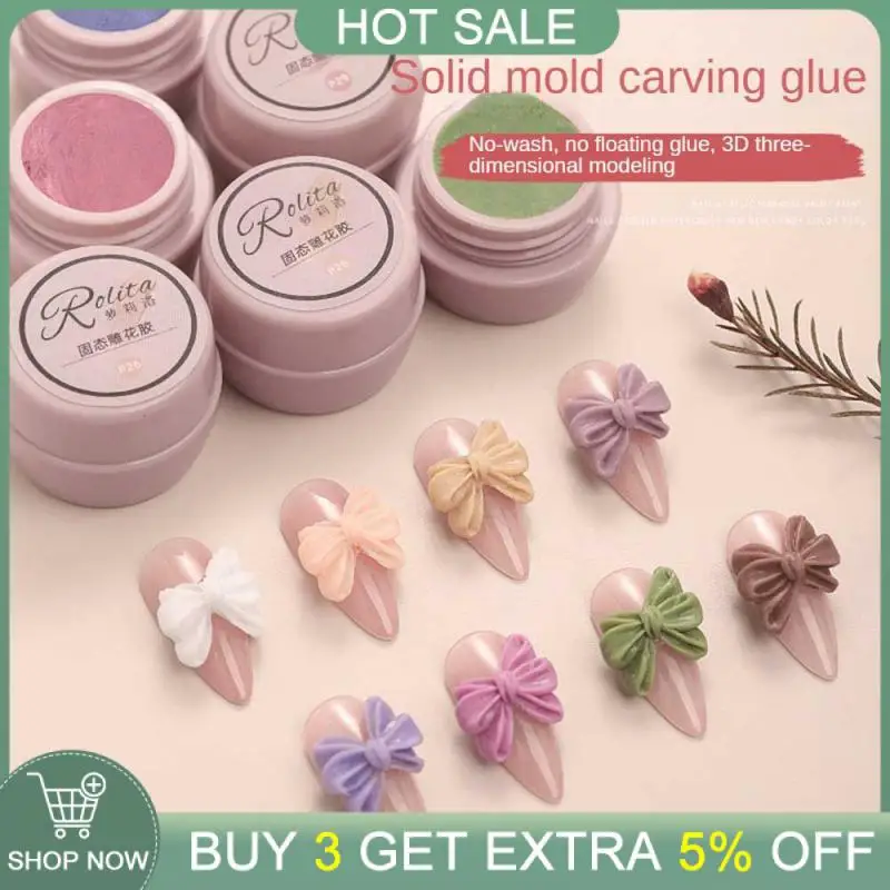 5Ml Lembut Tanah Liat Kuku Gel Uv Putih/Jernih Diukir 3D Modello Stereo Cubit Gel Poli Pvc Manikur Rendam Lem Cetakan Universale