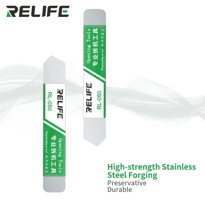 Relife Kit Pembuka Baterai Ponsel, Alat Pengeruk Lem Fleksibel Layar Tablet Pry Spudger Tipis Logam Bilah Rl-050