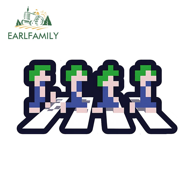Earlfamily 13Cm X 6Cm Per Lemmings Walk Pixel Arcade Game Car Sticker Car Door Protector Decal Vinyl Creative Bumper Decoration