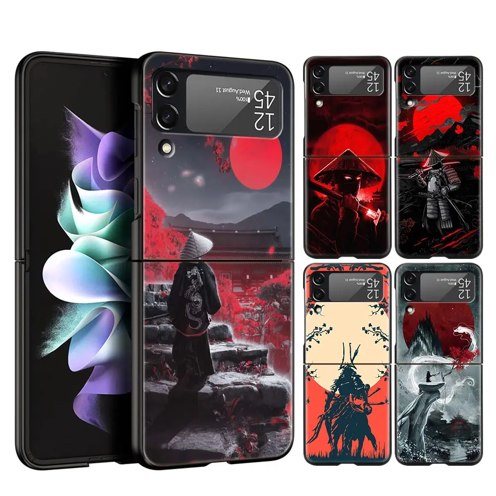 Japan Redsun Samurai Bushido Custodia Per Telefono Per Samsung Galaxy Z Flip 3 4 5 Shell Per Samsung Z Flip3 Flip4 Hard Pc Bumper Cover