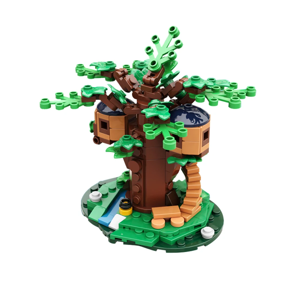 Gobricks Moc Forest House Mini Treehouses Building Block Set Tree House Model Education Brick Toys For Children Birthday Gift