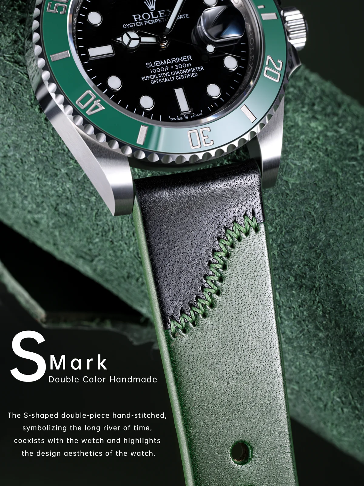 Cinturino Per Orologio A Sgancio Rapido Maikes, Design Originale, Fatto A Mano, Accessori, Cinturini Per Orologi In Pelle Pieno Fiore, Per Iwc, Rolex,