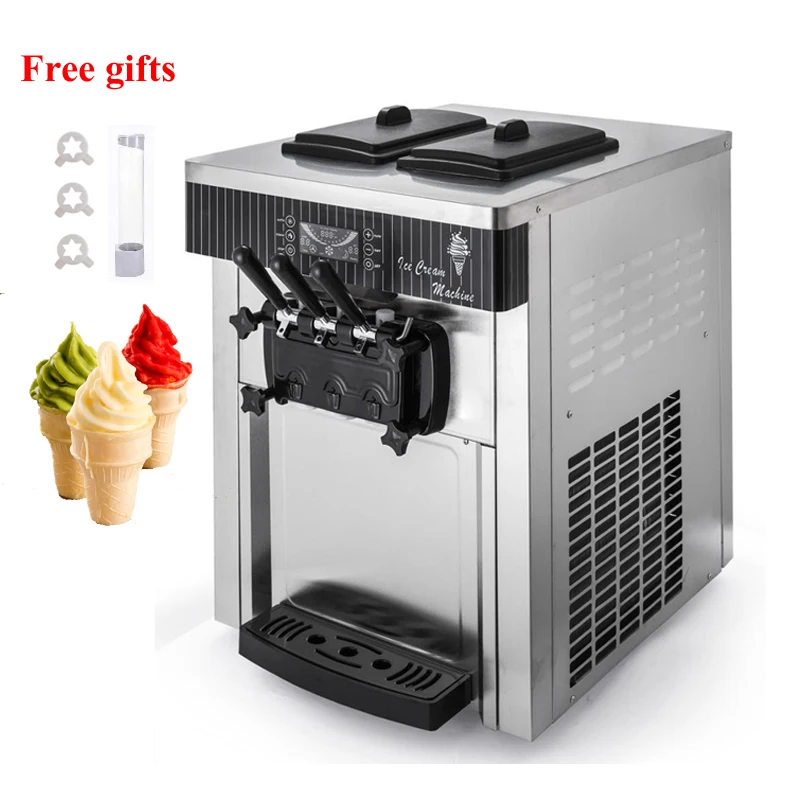20-28L / H Soft Ice Cream Maker Machine Commercial Sorbetto Desktop Sweet Cone Freezing Equipment Distributore Automatico