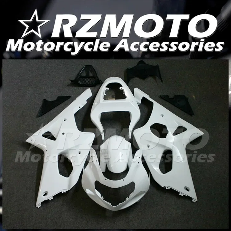 4 Regali Nuovo Kit Carene Abs Adatto Per Suzuki Gsx-R 600 750 K1 2001 2002 2003 01 02 03 Set Carrozzeria Bianco