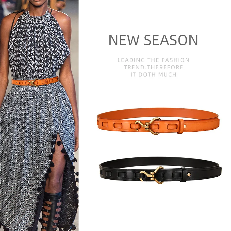 New Ladies Belt Dress Cintura Stile Coreano Fashion All-Match Cintura Di Alta Qualità In Lega Personalità Hanging Buckle Designer Belt